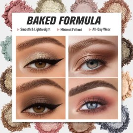 Paleta 16 Sombras Baked Con 15 Brochas Maquillaje Set                                                                                                 
