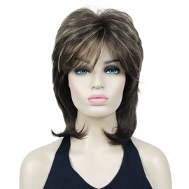 Lydell 16" Long Straight Wigs Soft Shaggy Layered Wigs Classic Cap Full Synthetic Hairpieces (8TT124)