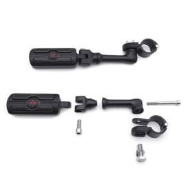 XKMT-Black Long Adjustable Highway Mounting Kit Skull Zombie Footrest Compatible With V-STAR Roadstar Boulevard 1-1/4 inch (1.25") Front Engine Guard Frame Tube [B01AVHPBEG]
