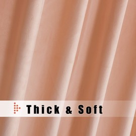 Blush Pink Velvet Curtains Elegant Window Drapes for Living Room 84 Inch Long Light Dimming Room Back Tab/Rod Pocket Panels Privacy Bedroom Sliding Door Backdrops Décor, Set of 2 (Blush)