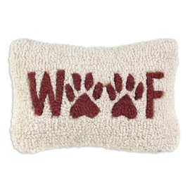 Chandler 4 Corners Artist-Designed Woof Hand-Hooked Wool Decorative Throw Pillow - Dog Pillow for Couches & Beds - Easy Care & Low Maintenance Pillow - Dog-Themed Home Décor