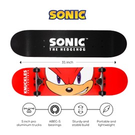 Sonic - Character Skateboards, Sonic vs. Shadow, Cruiser Skateboard with ABEC 5 Bearings, Durable Deck, Smooth Wheels (Choose from Sonic, Shadow, or Other Characters)