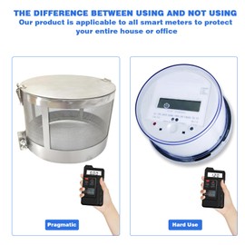 Smart Meter Cover E mf Blocker for Home WiFi Blocker Faraday Cage E mf Blockers for Home EMP Protection R F-R adiation S hield Guard Stainless Steel 304 Faraday Box Large E M F Protection