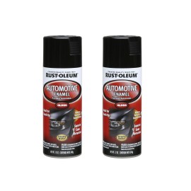 Rust-Oleum Rust Oleum Automotive Enamel Gloss Black Paint 12Oz Pack Of 2 Durable Finish