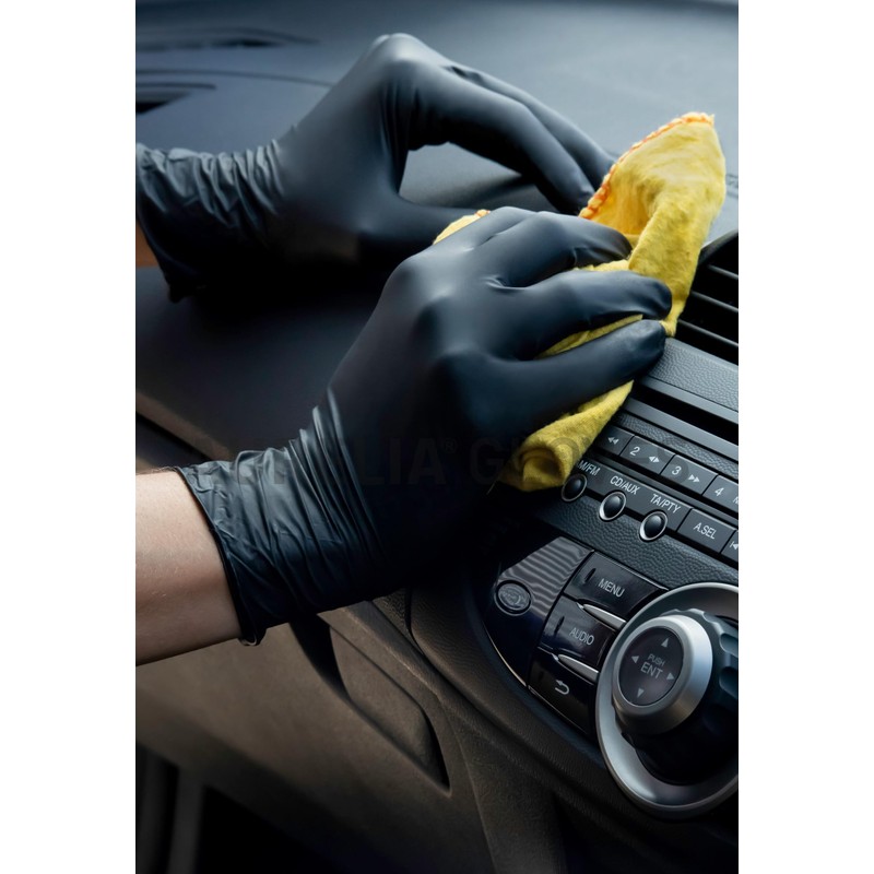 Heavy Duty Strong Disposable Black Nitrile Examination Gloves, Premium Quality|