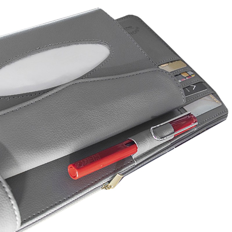 Car Tissue Holder Artificial Leather Multifunction Hanging Sun Visor Napkin