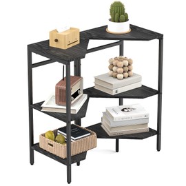 Under Pedestal Sink Shelf, 2 Pack Under Sink Organizers and Storage, 3-Tier Pedestal Under Sink Storage Bathroom Vanity, Corner Shelf Stand for Bathroom, Kitchen, Living Room, Black