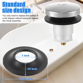 Dreyoo 5 Pack Tub Stopper Gasket for Tub Drain Assemblies, Replaces Stopper Bathtub Drain Gasket, for Tip Toe Style Bathtub Stoppers (2-1/16 in. x 1 in. x 1/4 in), Easy Installation