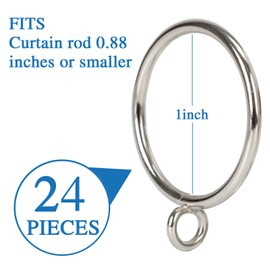 Curtain Rings with Eyelets Metal Eyelet Drapery Rings Inner Diameter 1Inch Curtain Rings for Hanging Pinch Pleat Curtain Pin Drape Hooks Silver Zocang