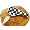 Checkered Spoon Rest for Kitchen Counter - Cooking Spoon Holder