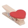 Hztyyier 50 Pinzas de Madera con Corazón Rojo, Mini Pinzas