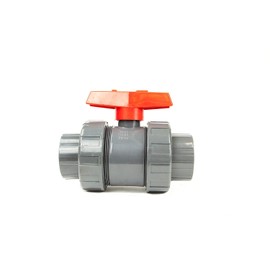 1-Inch PVC Union Ball Valve Socket Slip Connection Shut-Off Valves - 150 PSI - 1" Plastic Piping Components