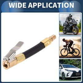INFINAUTO Tire Inflator Extension Tube 3.94inch M8x0.8 7.8mm ID for Car Motorcycle Bicycle Air Pump Extend Hose Adapter Tire Valve Nylon Black Durable