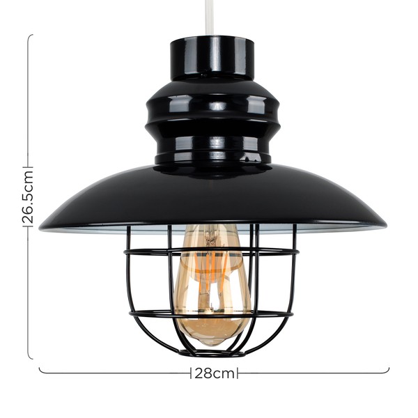 MiniSun MiniSun Modern Black Metal Fisherman's Style Ceiling Pendant Light