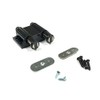 Double Touch Latch with Strike Plates, Black - 4 Pack