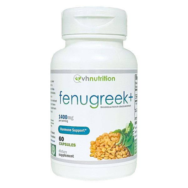 VH Nutrition Fenugreek+ | Fenugreek Capsules for Women | 1400mg Lactation Supplement* | Extra Strength Mother's Breastfeeding Support Formula* | Easy to Swallow 60 Capsules