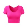 Women Cotton Scoop Neck Crop Tops Short Sleeve Basic Casual