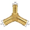 Joywayus 1/2"x 1/2"x 3/8" Barb Reducer, Brass Reducing Y 3-way