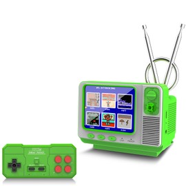 EASEGMER Retro Handheld Game Console - 168 Classic Games | 3.0" Screen | 2-Player Mode | AV Projection | Rechargeable & Portable Design, Ideal Educational Toy for Kids Ages 4-12 (Green)