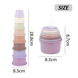 USHXVG 1 Piece Colorful Round Stacking Cups, Stacking Cups, Baby Toys, Educational Toys, Children's Bath Toys, Children's Room Decoration, Early Education Toys, Children's Fun Toys