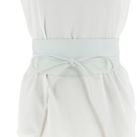 FASHIONGEN - Women's Belt, Waist Belt, Tie Belt, Obi Belt Mica, White