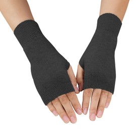 AWAVM Half Fingerless Gloves,Cashmere Fingerless Gloves, Winter Thermal Women Gloves,Comfortable Wrist Gloves,Christmas Gifts Gloves (Black)