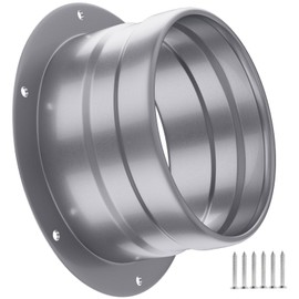 4 Inch Duct Connector Flange，Cyu Rekol Metal Straight Pipe Flange Wall Mount for Heating Cooling Ventilation HVAC System