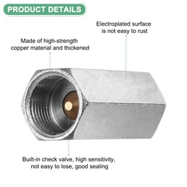 M METERXITY 2-Pack Air Check Valve, 3/8" Nickel Plating Copper One Way Non Return Female Threaded Full Port Air Check Valve for Gas/Oil/Water Connection