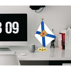 Nova Scotia Desk Flag,13 inch Tall Small Nova Scotian NS Outdoor Banner,Tiny Printing Decor For Office Home Table