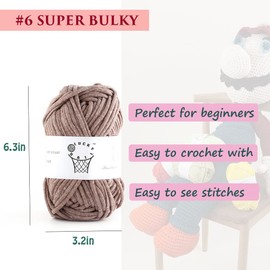 100g Yarn for Crocheting,Soft Yarn,Crochet Yarn,Nylon Cotton Acrylic Blend Yarn,Knitting Yarn for Dolls,Basket,Bags,Hats,Blankets(Cafe Au Lait)