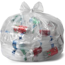Aluf Plastics 65 Gallon Clear Trash Bags - (Huge 50 Pack) - 50" x 58" - 1.5 MIL - Heavy Duty Industrial Liners Clear Garbage Bags for Recycling, Contractors, Storage, Outdoor