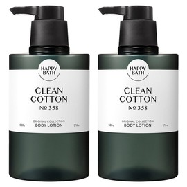 Happy Bath Original Collection Body Lotion Clean Cotton Fragrance, 500g, 2 Pieces / 해피바스 오리지널컬렉션 바디로션 클린코튼향, 500g, 2개