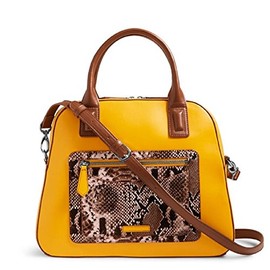 Vera Bradley Women's Bowler Satchel Maize with Python Print
