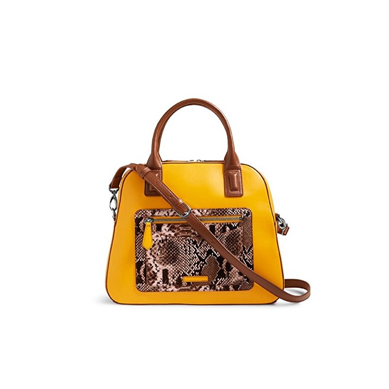 Vera Bradley Women's Bowler Satchel Maize with Python Print