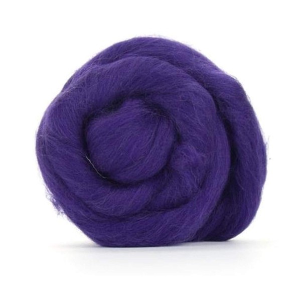 Purple merino wool roving/tops - 50gm. Great for wet felting/needle felting, and hand spinning projects.