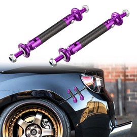 TOMALL 2 Pcs 45mm Car Adjustable Front/Rear Bumper Lip Splitter Support Strut Rod Carbon Fiber Purple Universal Auto Bumper Fasteners Lever (Carbon Fiber Purple)