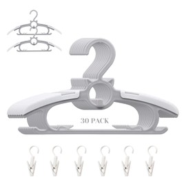 Gencuoir Baby Nursery Closet Hangers, Ultra Thin Non-Slip and Extendable Laundry Infant Pant Hanger for Newborn Clothes 30pcs11“-14‘’ Adjustable Children Coat Hanger for Girl Boy Toddler Kids Child
