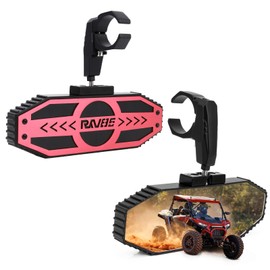 RKV86 UTV Center Mirror Aluminum Rear View Mirror for 1.6"-2.0" Roll Cage 360°Adjustable Compatible with Polaris Ranger RZR, Pioneer, Talon, Teryx, Mule, Can Am X3, CFMOTO and Most UTV (Red)