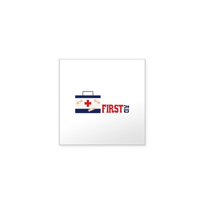 CafePress First AID Sticker Square Bumper Sticker Car Decal