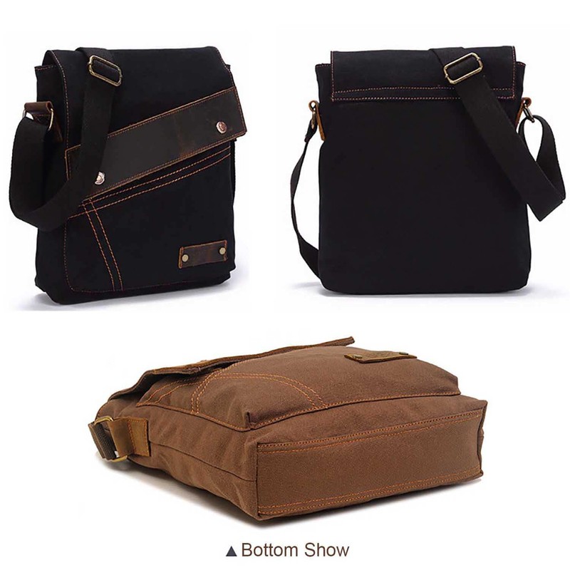 Small Messenger Bag Unisex Vintage Canvas Shoulder Bag Casual Travel