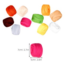 TEHAUX 20 Colors Needle Felting Wool, Fibre Wool Roving Felting Wool Needle Felting Hand Spinnings for Wool Felting Yarn Supplies DIY Craft Materials