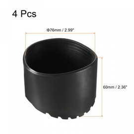 sourcing map Ladder Non-Slip Feet Mat 76mm ID Rubber Round Telescopic Ladder Accessories Pad Cover Cushion for Ladder Protection Black Pack of 4
