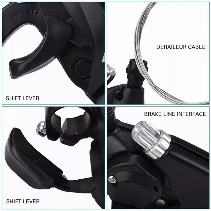 Homheal Palancas De Freno /cambios Bicicleta Montaña 24 Vel 3x8