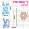 Whaline 6Pcs Easter Bunny Decorations Fabric Tall Standing Plaid Bunny
