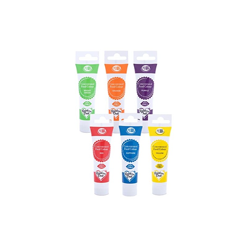 RAINBOW Dust ProGel Icing Colour Paste Gel Food Colouring Sugarcraft