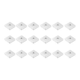 METALLIXITY Square Nuts (M6x15mmx4mm/M6x0.59"x0.16") 25Pcs, Carbon Steel Zinc-Plated Square Machine Screw Nuts - for Indoor and Outdoor, Silver