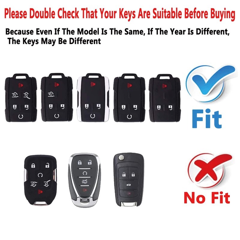 Yuebutor Key Fob Cover Case Compatible with Chevy Silverado 1500