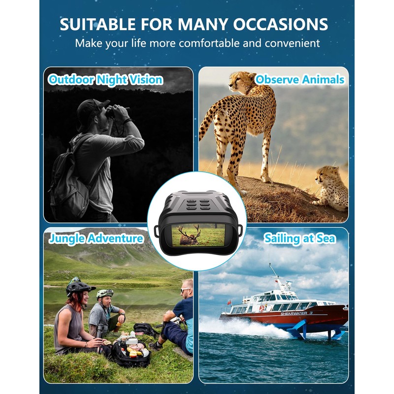 Night Vision Goggles, 4K Infrared Night Vision Binoculars for Adults,