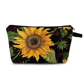 MoCaliduccious Sunflower Makeup Bag for Women Sunflower Travel Cosmetic Bag Birthday Gifts for Women Girls