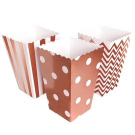 BangShou Pack of 60 Popcorn Bags Candy Container Popcorn Box Party Bags for Popcorn Salt Sticks and Candy Bar (Rose Gold)